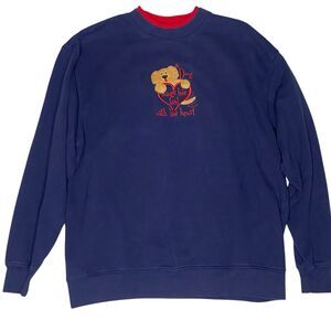 Vintage M&C Sportswear Dog Sweatshirt Womens L Grandmacore Y2K 90s Retro‎ Granny